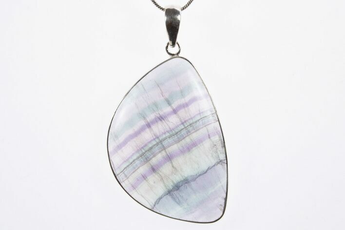 Banded Fluorite Pendant (Necklace) - Sterling Silver #303234